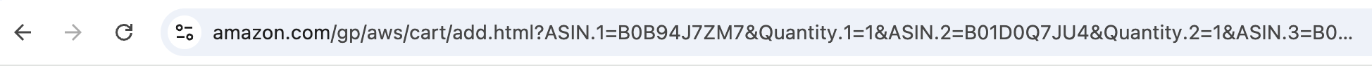 Amazon Cart Link Example